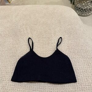 Abercrombie & Fitch Black Ribbed Brami Crop